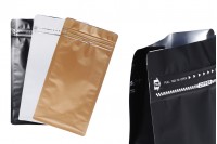 Aluminijumske DoyPack kesice na termo zatvaranje, sa sigurnosnom tračicom i zipom 135x80x265 mm - 3 boje